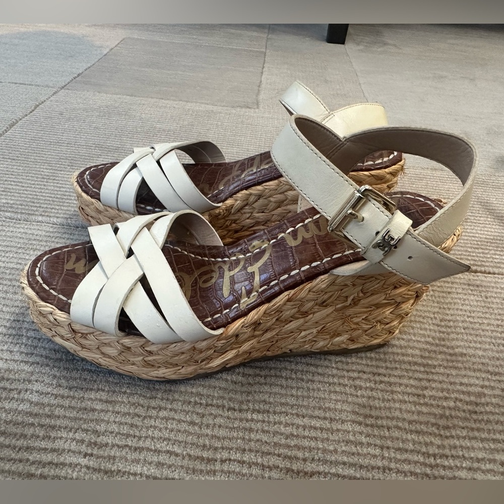 Espadrille White strappy leather sandals summer